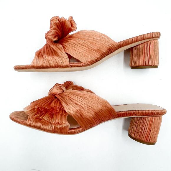 Loeffler Randall Emilia Knot Mules Sandals Bow Block Heel Slip On Sz 8 - Picture 7 of 10